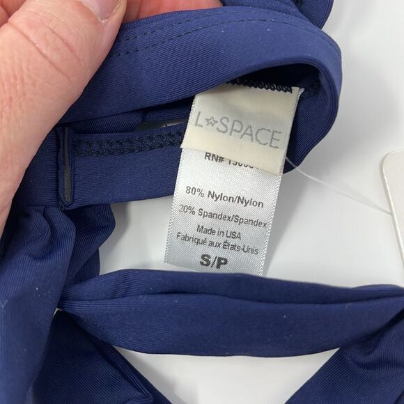 L‎ Space Shelby Navy Blue Bikini Top Size Small - Picture 6 of 6